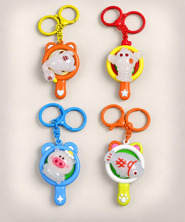 Fish Shrimp Pig and Duck UV colour-changing spinner keychains